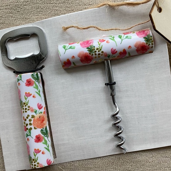 Floral Bottle Opener & Wine Opener Gift Set - Picture 1 of 2